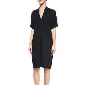 VINCE Coastal Crepe Elbow Sleeve Double V Dress Size XS